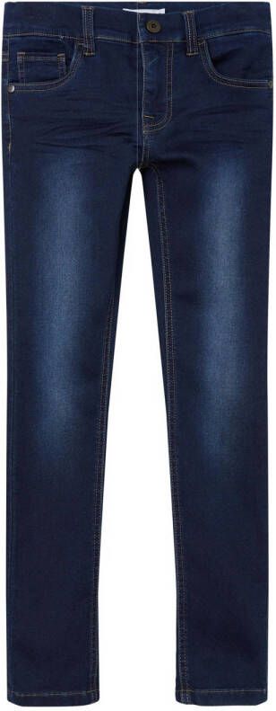 Name it KIDS slim fit jeans NKMTHEO dark blue denim Blauw Jongens Jog denim 104 - Foto 2