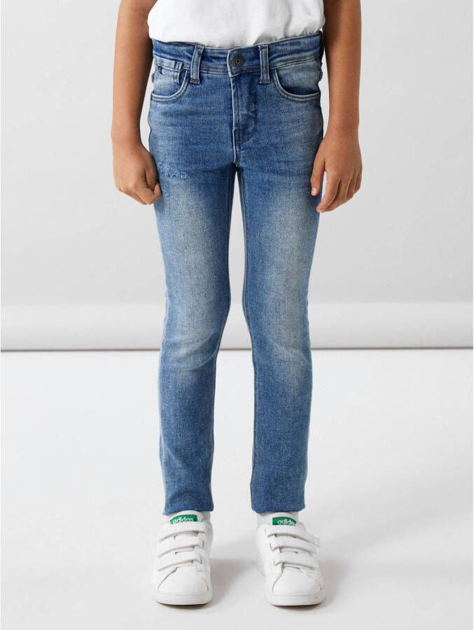 Name it KIDS slim fit jeans NKMTHEO medium blue denim Blauw Jongens Stretchdenim 128