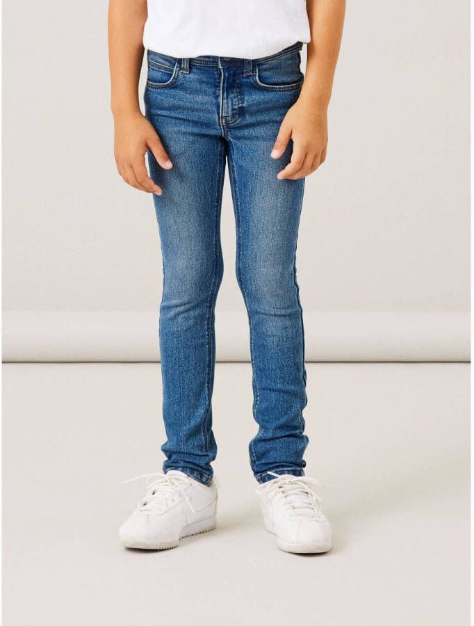 Name it KIDS slim fit jeans NKMTHEO XSLIM JEANS 1090-IO NOOS medium blue denim Blauw Jongens Stretchdenim 152