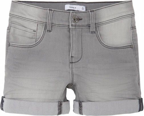 NAME IT KIDS slim fit jeans short NKFSALLI grijs