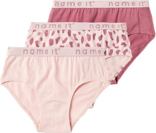 Name it KIDS slip set van 3 roze Meisjes Stretchkatoen (duurzaam) 104