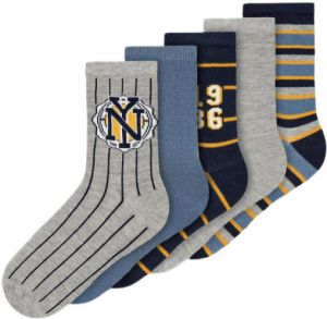 NAME IT KIDS sokken NKMVAKS met all-over print set van 5 blauw grijs