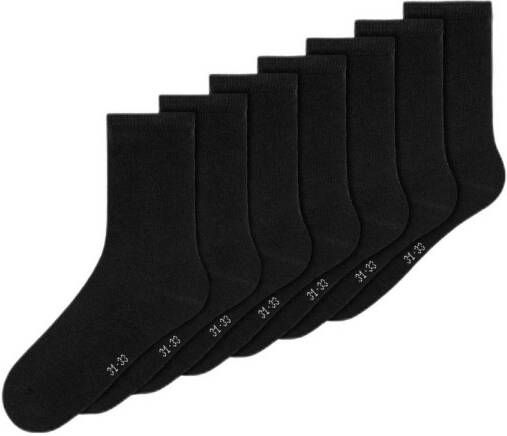 Name it KIDS sokken NKNSOCK set van 7 zwart Stretchkatoen 22-24