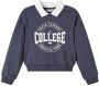 Name it KIDS sweater NKFNASMI met printopdruk blauwgrijs Meisjes Sweat (duurzaam) Klassieke kraag 134 140 - Thumbnail 1