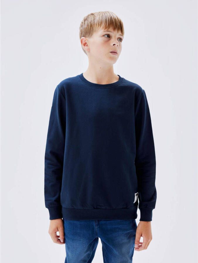 Name it KIDS sweater NKMHONK donkerblauw Effen 122 128