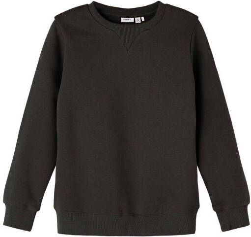 Name it KIDS sweater NKMLENO zwart Effen 104 | Sweater van