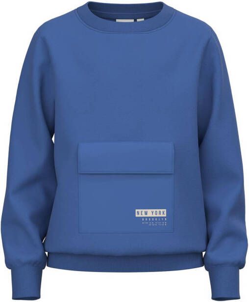 NAME IT KIDS sweater NKMNINNE met backprint blauw