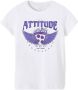 Name it KIDS T-shirt NKFDARIA met printopdruk en pailletten wit Meisjes Stretchkatoen Ronde hals 122 128 - Thumbnail 1