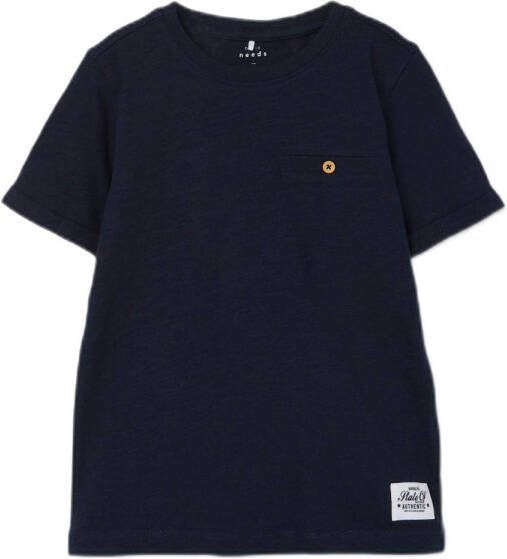 NAME IT KIDS T-shirt NKMVINCENT donkerblauw Jongens Katoen Ronde hals Effen