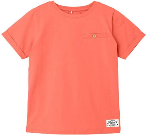 Name it KIDS T-shirt NKMVINCENT oranje Jongens Katoen Ronde hals 122 128