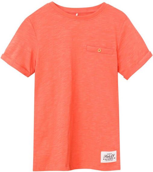 Name it KIDS T-shirt NKMVINCENT oranje Jongens Katoen Ronde hals 134 140
