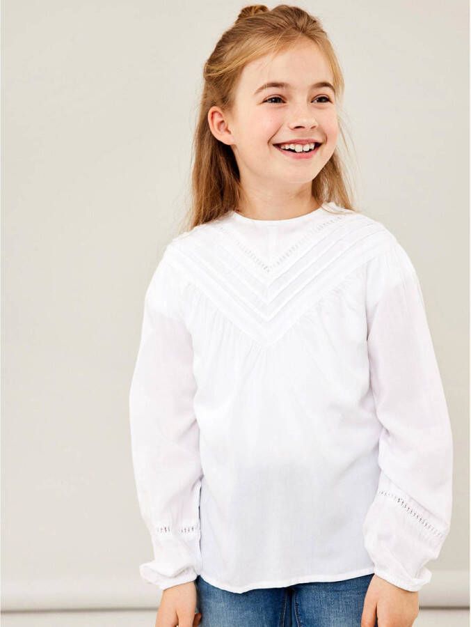 Name it KIDS top NKFNARIDA wit Meisjes Viscose Ronde hals 122 128