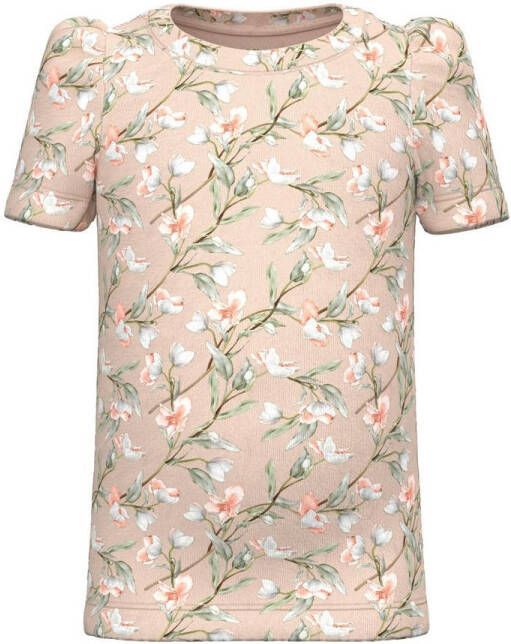 NAME IT MINI gebloemd T-shirt NMFFRIDO roze