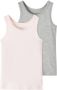 Name it MINI hemd NMFTANK set van 2 grijs melange lichtroze Meisjes Stretchkatoen (duurzaam) Ronde hals 104 - Thumbnail 1