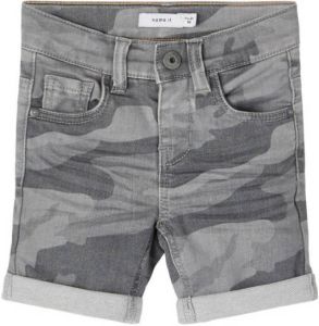 NAME IT MINI regular fit jeans bermuda NMMSOFUS met camouflageprint grijs