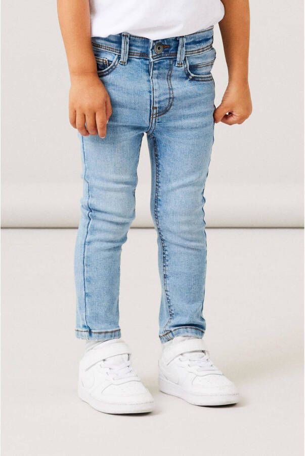 Name it MINI slim fit jeans NMMTHEO light blue denim Blauw Jongens Stretchdenim 104