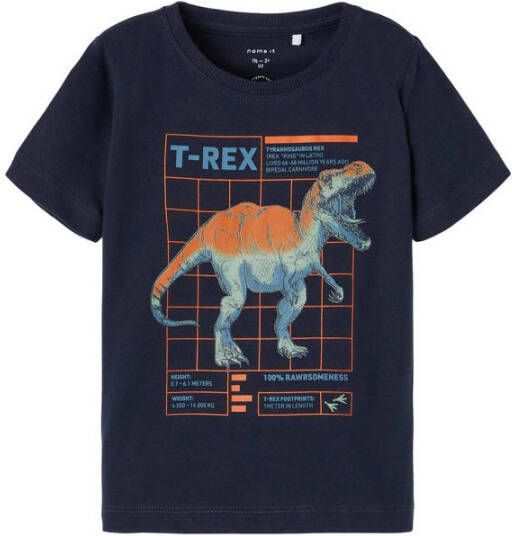 NAME IT MINI T shirt NMMBERTEL met printopdruk donkerblauw