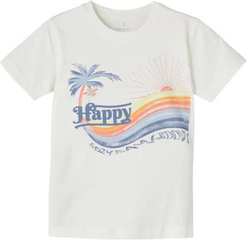 NAME IT MINI T-shirt NMMFREDDI met printopdruk blauw