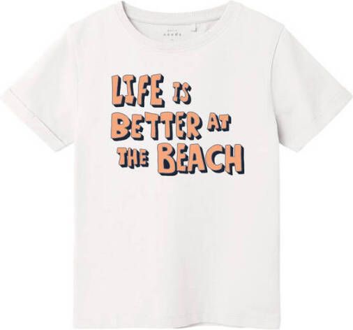 NAME IT MINI T-shirt NMMVUX met printopdruk wit