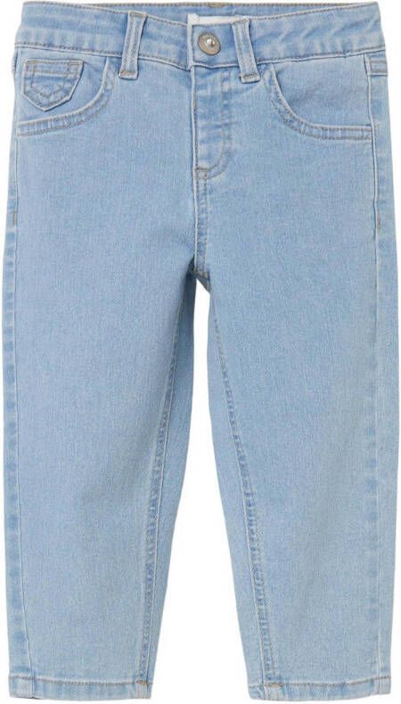 Name it MINI tapered fit jeans NMFBELLA light blue denim Blauw Meisjes Stretchdenim 104