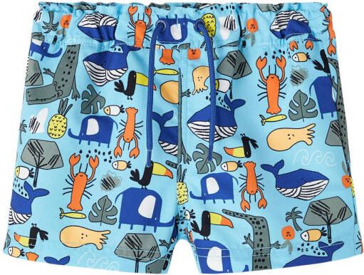 Name it MINI zwemshort NMMZETUS lichtblauw multi Jongens Polyester All over print 110