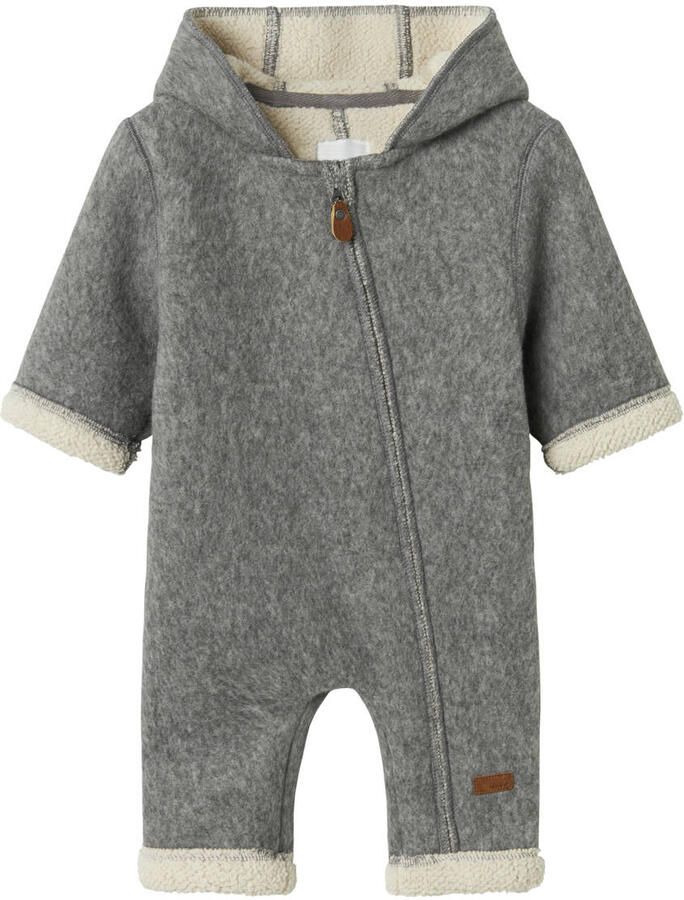 NAME IT BABY babypak met wol en teddy grijs beige - Foto 3