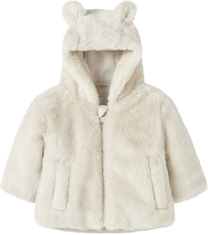NAME IT BABY imitatiebonten winterjas beige