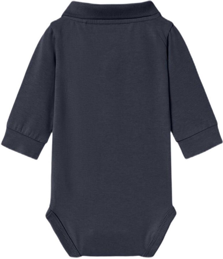 Name it BABY romper NBMHOLGER donkerblauw Jongens Katoen Polokraag Effen 62 - Foto 2