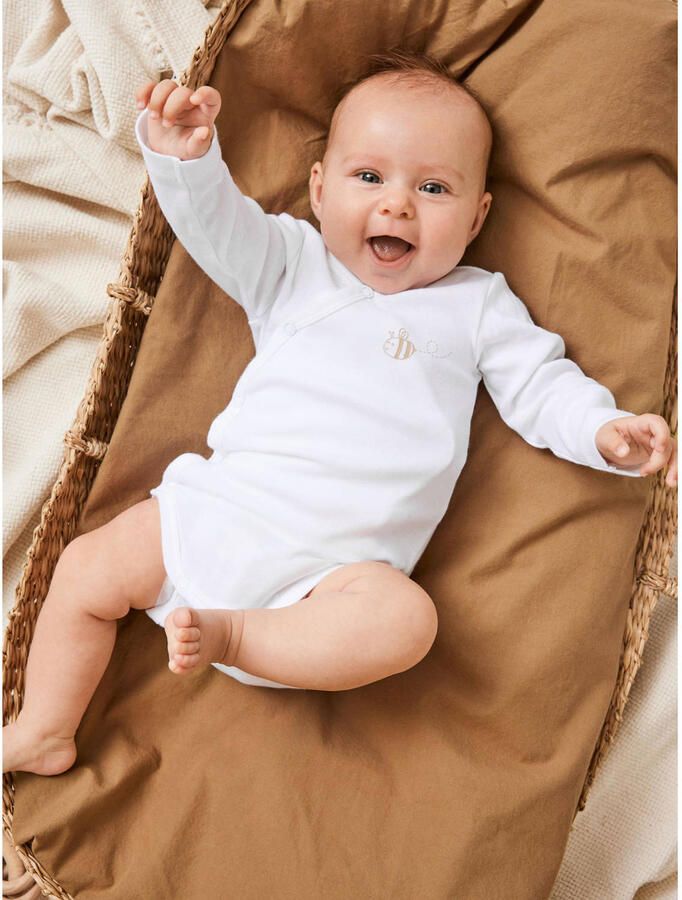 Name It Wikkelrompertje met lange mouwen NBNBODY 2P LS WRAP RAINY DAY BEE NOOS (Set van 2)