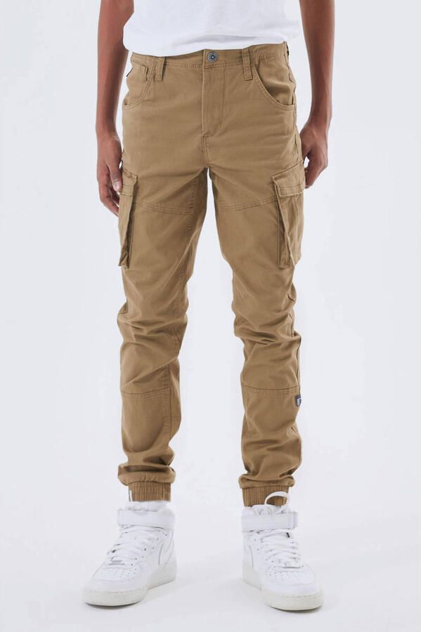 Name it KIDS cargobroek NITBAMGO camel Bruin Jongens Stretchkatoen Effen 116 - Foto 4