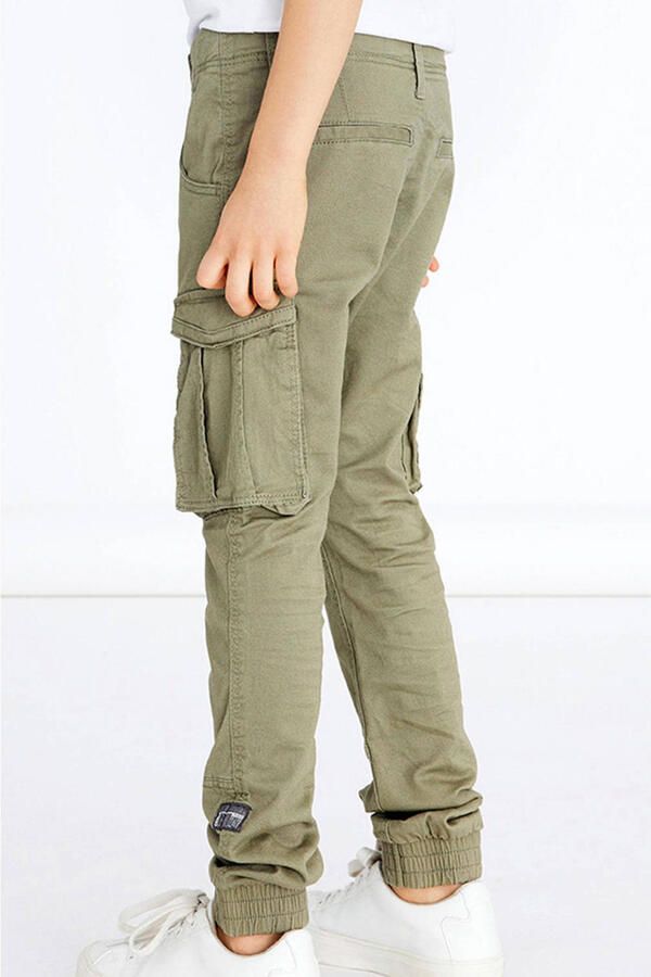 Name it KIDS cargobroek NITBAMGO groen Jongens Stretchkatoen Effen 116 - Foto 3