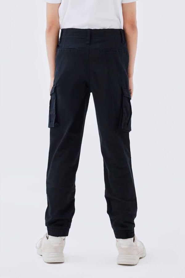 Name it bamgo zwarte jongens regular fit cargo twill katoen stretch broek - Foto 3