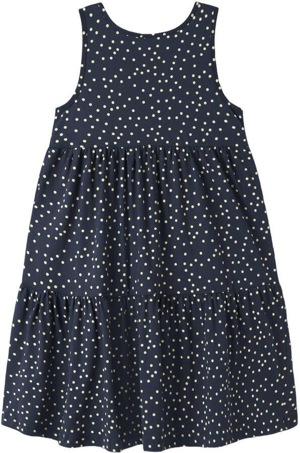 NAME IT KIDS A-lijn jurk met stippen donkerblauw