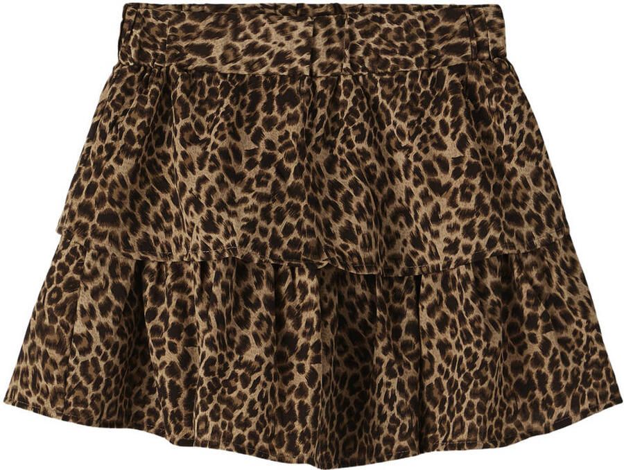 NAME IT KIDS A-lijn strokenrok bruin