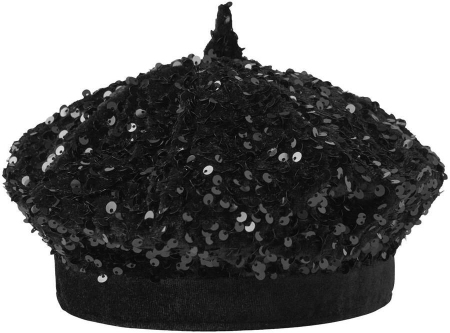 NAME IT KIDS baret met pailletten zwart