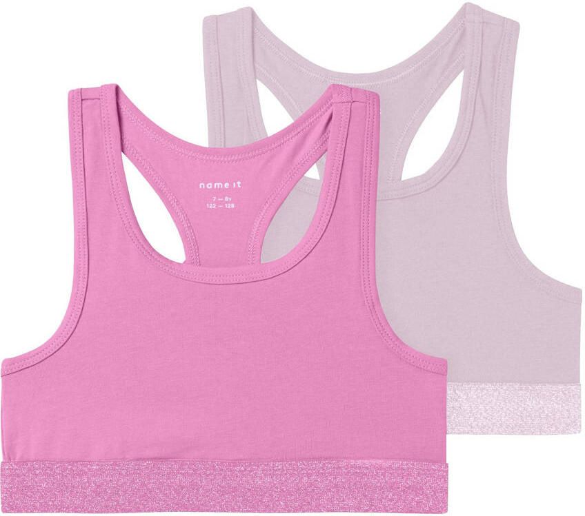 NAME IT KIDS bh top roze lichtroze (set van 2)