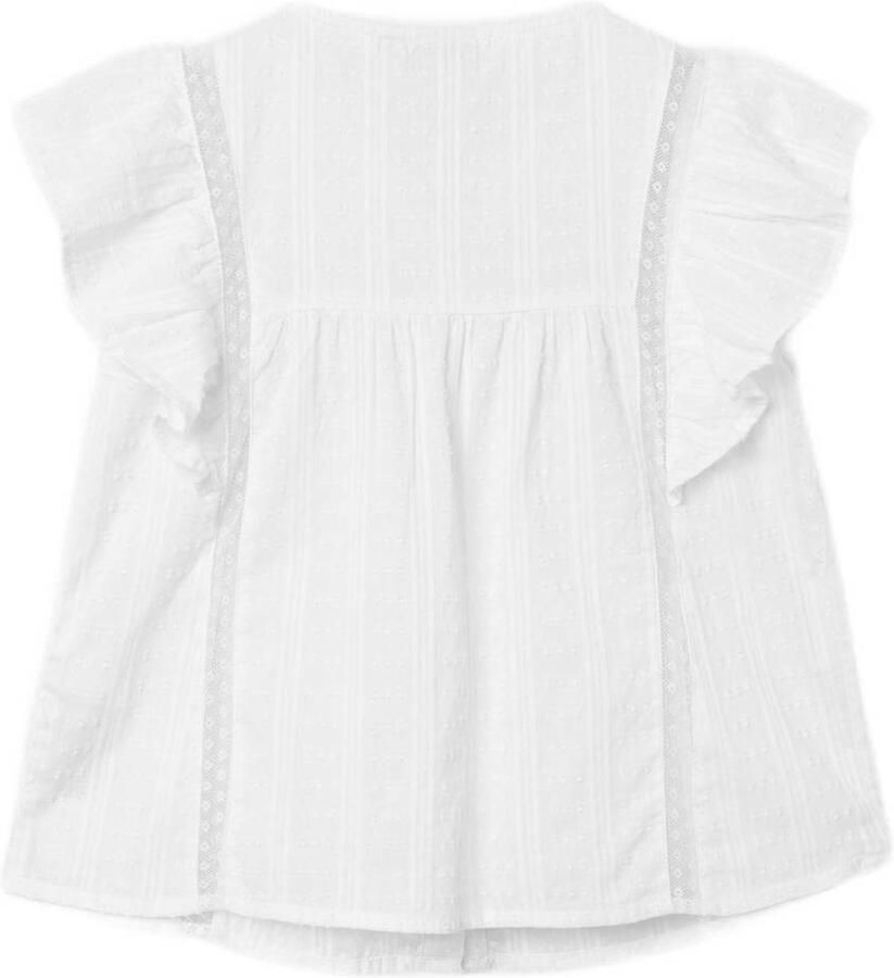 Name it KIDS blouse NKFFATIDIA wit Meisjes Katoen Ronde hals Effen 122 128