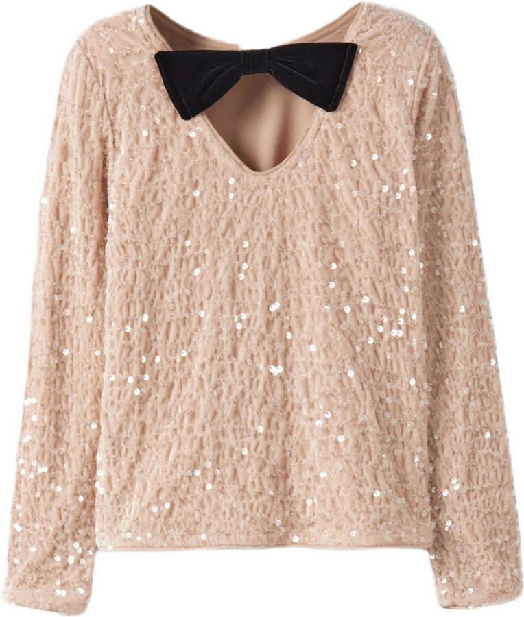 NAME IT KIDS blousetop ecru met pailletten