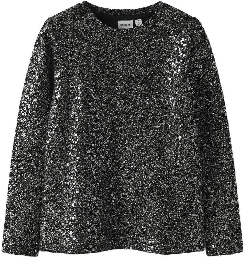 NAME IT KIDS blousetop zwart met pailletten - Foto 2