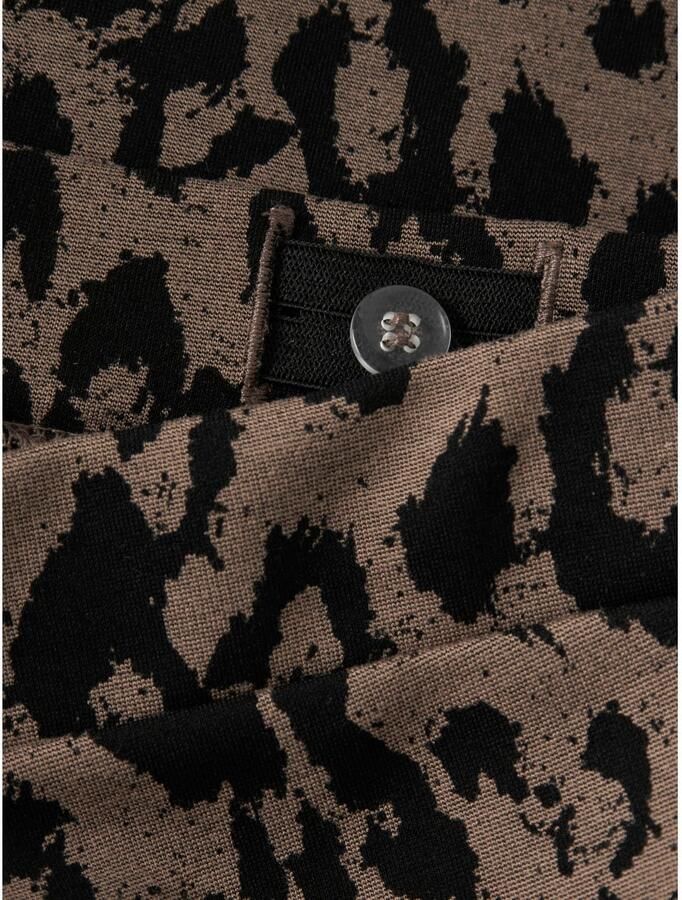 NAME IT KIDS bootcut broek met panterprint bruin