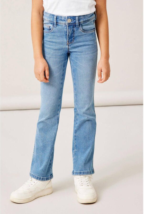 Name it KIDS bootcut fit jeans NKFPOLLY black denim Blauw Meisjes Stretchdenim 110