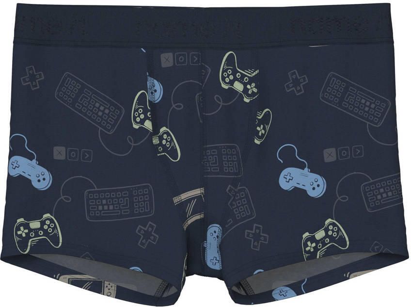 NAME IT KIDS boxershort donkerblauw ecru (set van 3) - Foto 2