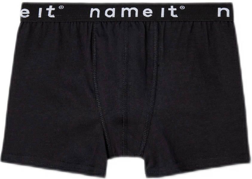 Name it KIDS boxershort NKMBOXER set van 3 donkerblauw grijs melange zwart Jongens Stretchkatoen 134 140 - Foto 2