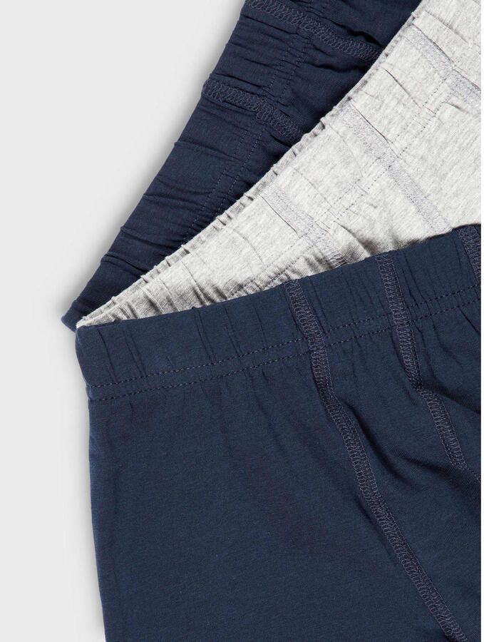 Name it KIDS boxershort NKMTIGHTS set van 3 grijs melange donkerblauw Jongens Stretchkatoen 146 152