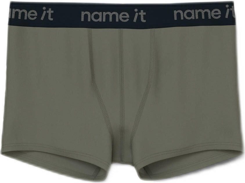 NAME IT KIDS boxershort set van 3 groen grijs