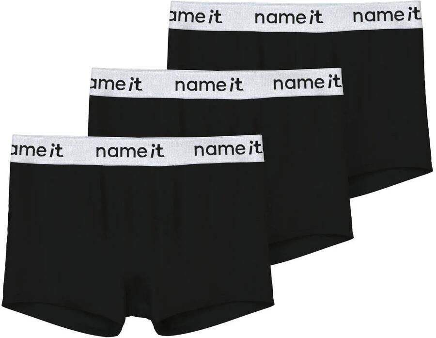 NAME IT KIDS boxershort NKMBOXER set van 3 zwart wit
