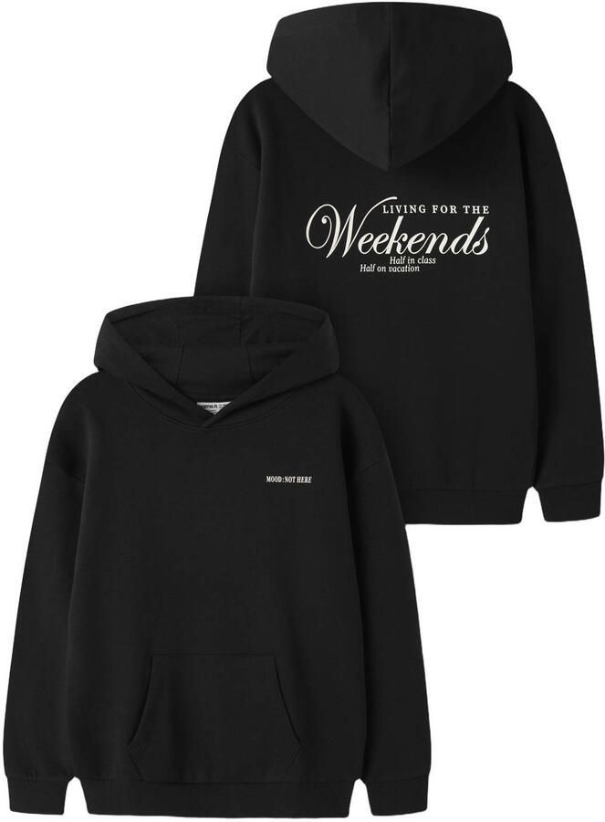 NAME IT KIDS boxy hoodie met backprint zwart - Foto 2