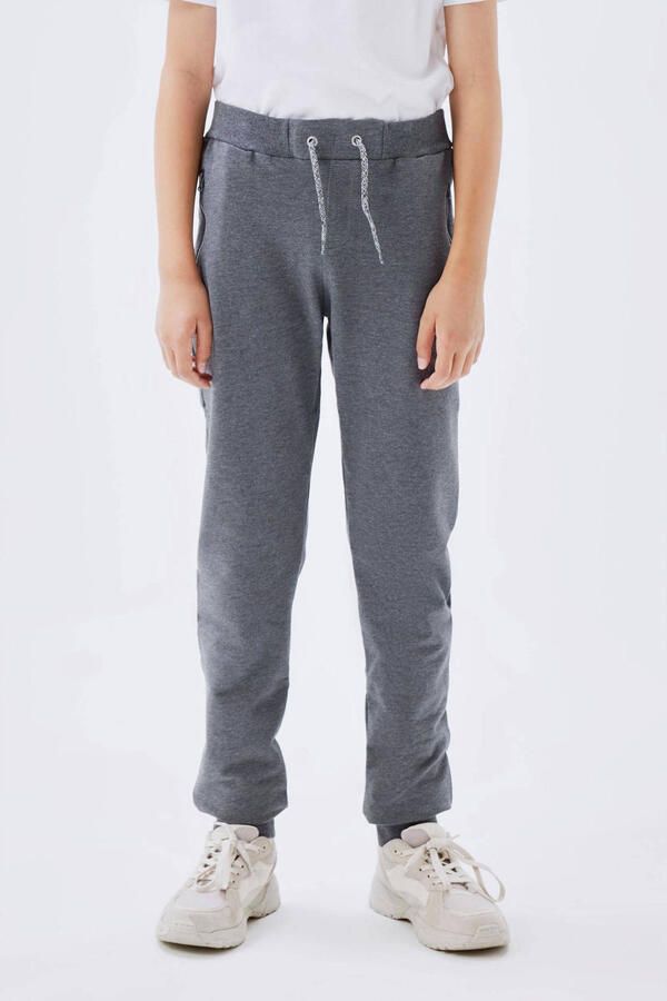 Name it KIDS broek NKMHONK donkergrijs melange Sweat Melée 116