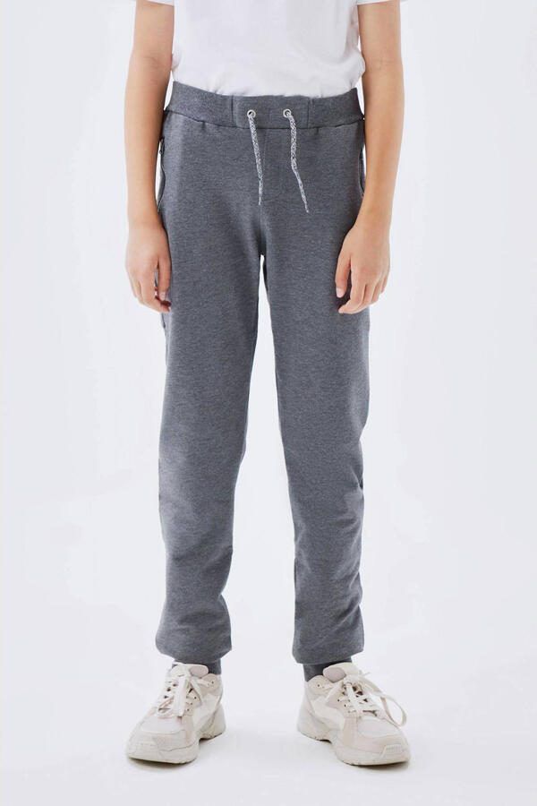 Name it KIDS broek NKMHONK donkergrijs melange Sweat Melée 116 - Foto 2