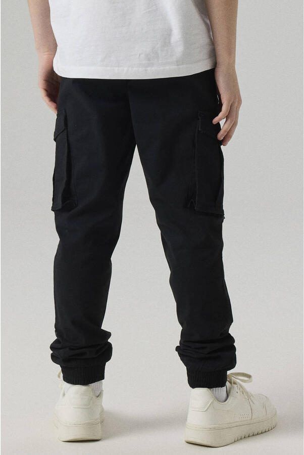 Name it bamgo zwarte jongens regular fit cargo twill katoen stretch broek - Foto 2
